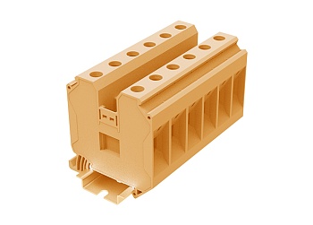 Проходная клемма TU35-2-OG - Проходная клемма, тип фиксации провода: винтовой, номинальное сечение: 35 мм кв., 125A, 1000V, ширина: 16 мм, цвет: оранжевый, тип монтажа: DIN 35