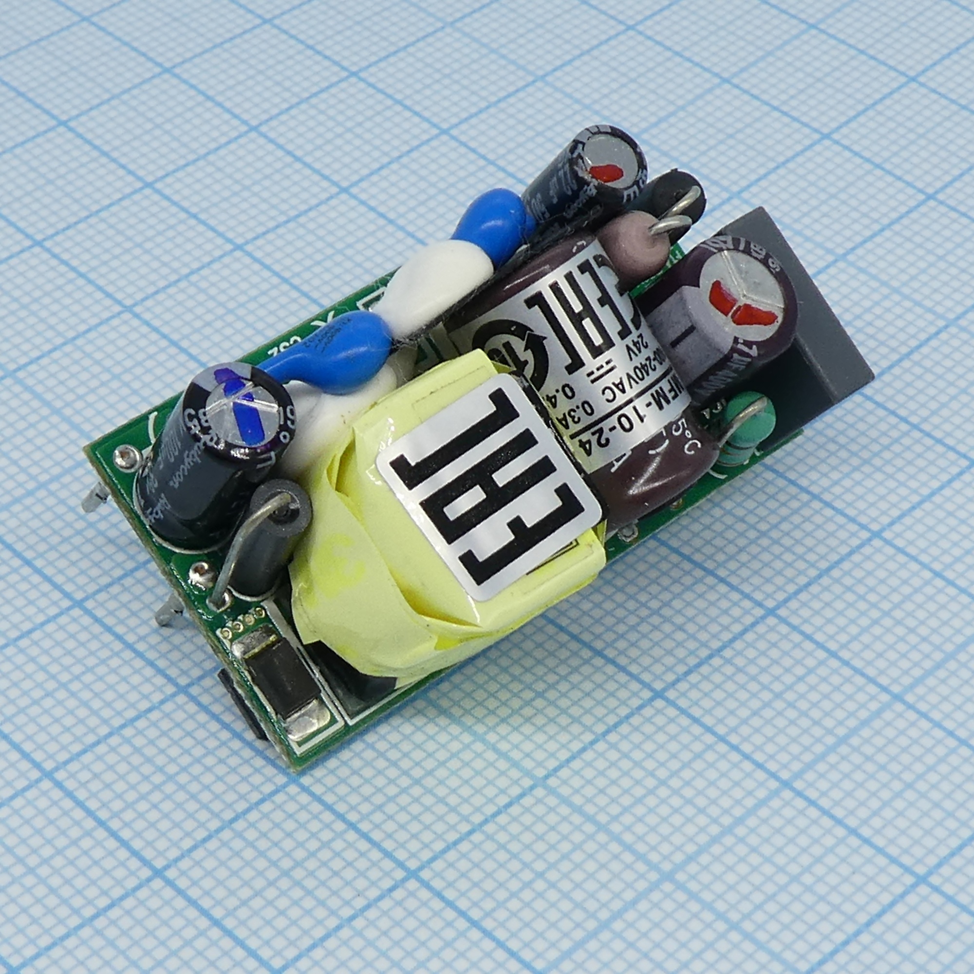 MFM-10-24 - AC-DC med, 10Вт, вход 80...264В AC 47...440 Гц, выход 24В/0.42А, изоляция 4000В AC, без корпуса 42х22.3х20.5мм, -30...+85°C