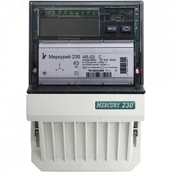 Счетчик Меркурий 230 ART-01 PQRSIN 3ф 5-60А класс точн. 1.0/2.0 многотариф. RS-485 ЖКИ Моск. вр. М0000051910