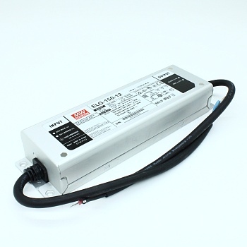 ELG-150-12 - AC-DC, 120Вт, IP67, вход 100…305В AC, 47…63Гц/142…431В DC, ККМ, выход 6...12В/10А, изоляция 3750В AC, в кожухе 219х63х35,5мм, -40…+70°С,