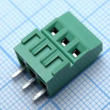 DG381H-3.81-03P-14-00A(H) - Винтовой клеммный блок c рельефной обоймой, 3 контакта. Серия DG381H-3.81