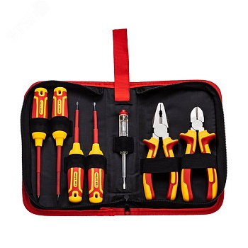 Набор диэлектрического инструмента RI-01, тканевый пенал, 7 предметов, до 1000В 12-4691-3