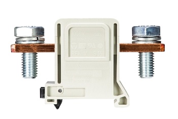 Клемма болтовая RFK 1 / 95 F S35 - Сильноточная болтовая клемма, тип фиксации провода: болт-болт, номинальное сечение: 95 мм кв., 250A, 1000V, ширина: 32 мм, цвет: серый, тип монтажа: DIN 35