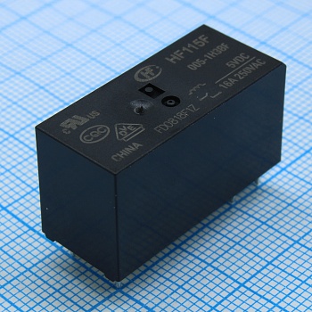 HF115F/005-1H3BF - Реле силовое катушка 5В 16A один контакт на замыкание (29x12.7x15.7)мм монтаж в отверстие