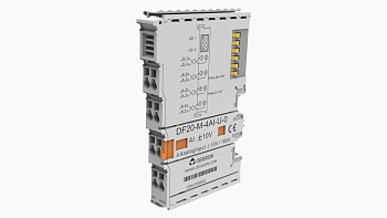 Модуль ввода аналог. DF20-M-4AI-U-0 - Модуль ввода, аналоговый, 4 канала, разрешение 16 бит, ± 10VDC, тип монтажа: DIN35