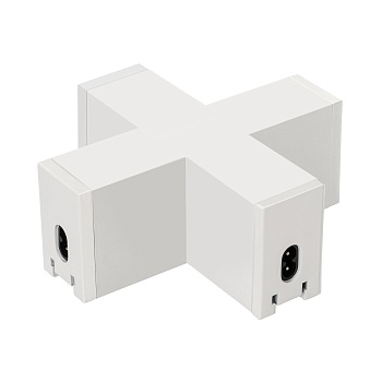 Коннектор крестовой NEO-CLIP-38-CON-X-WH 028938 - Коннектор крестовой для системы CLIP 38мм. Металл, цвет белый. Размеры LxWxH 162x162x64мм.