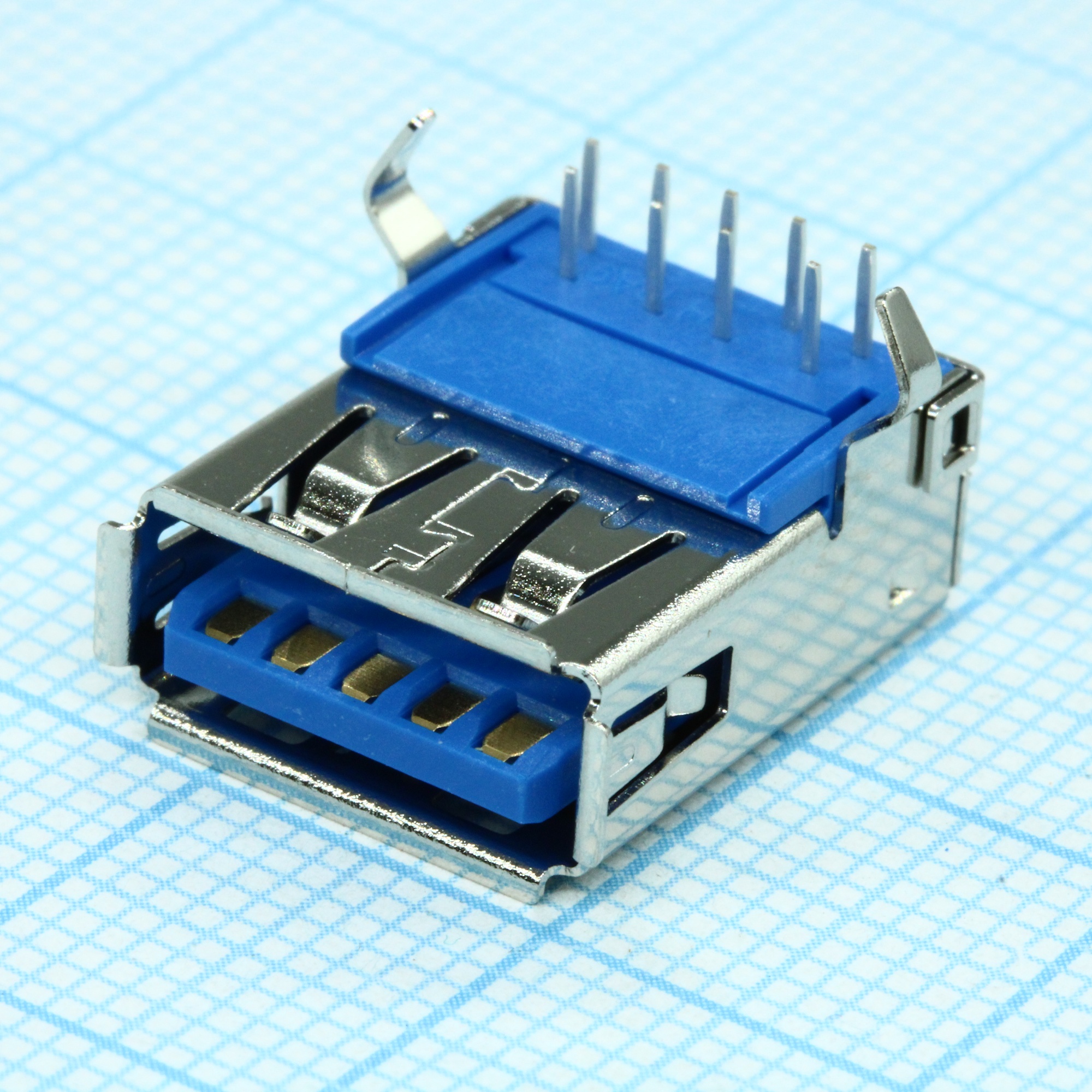 484050003 - Разъем USB, тип A, USB 3.0, розетка, 9 выводов, угловая, DIP монтаж