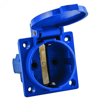 Розетка панельная 112 скрытая 2P+PЕ 16А 220В IP44 с защ. крышкой ps-112-16-220