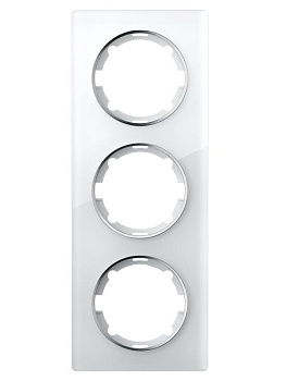 Рамка 3-м Garda вертикал. стеклянная бел. 2E52311300 2234945