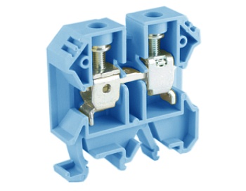 Проходная клемма USK-16(BU) - Проходная клемма, тип фиксации провода: винтовой, номинальное сечение: 16 мм кв., 76A, 800V, ширина: 12 мм, цвет: синий, тип монтажа: DIN 35