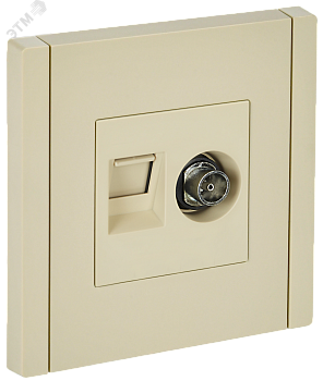 FORTE&PIANO Розетка двойная TV+RJ45 кат.5E FP436 ваниль IEK FP-AK20-1-K10