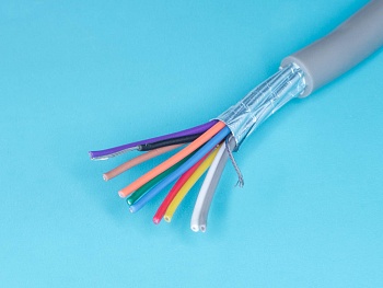 CCC10G - Кабель коммуникационный 10 проводов, бухта 50м, экранированный, 28AWG, серый, цена за 1м.