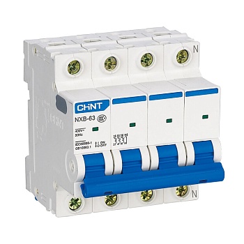 Выключатель автоматический модульный 4п C 10А 6кА NXB-63 CHINT 814247