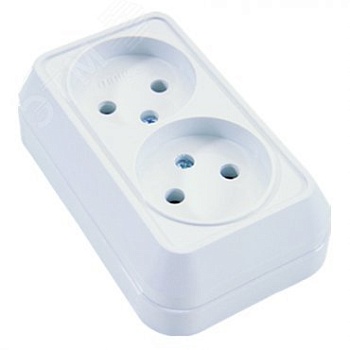 Розетка 2-м ОП 16А IP20 без заземл. бел. 45117