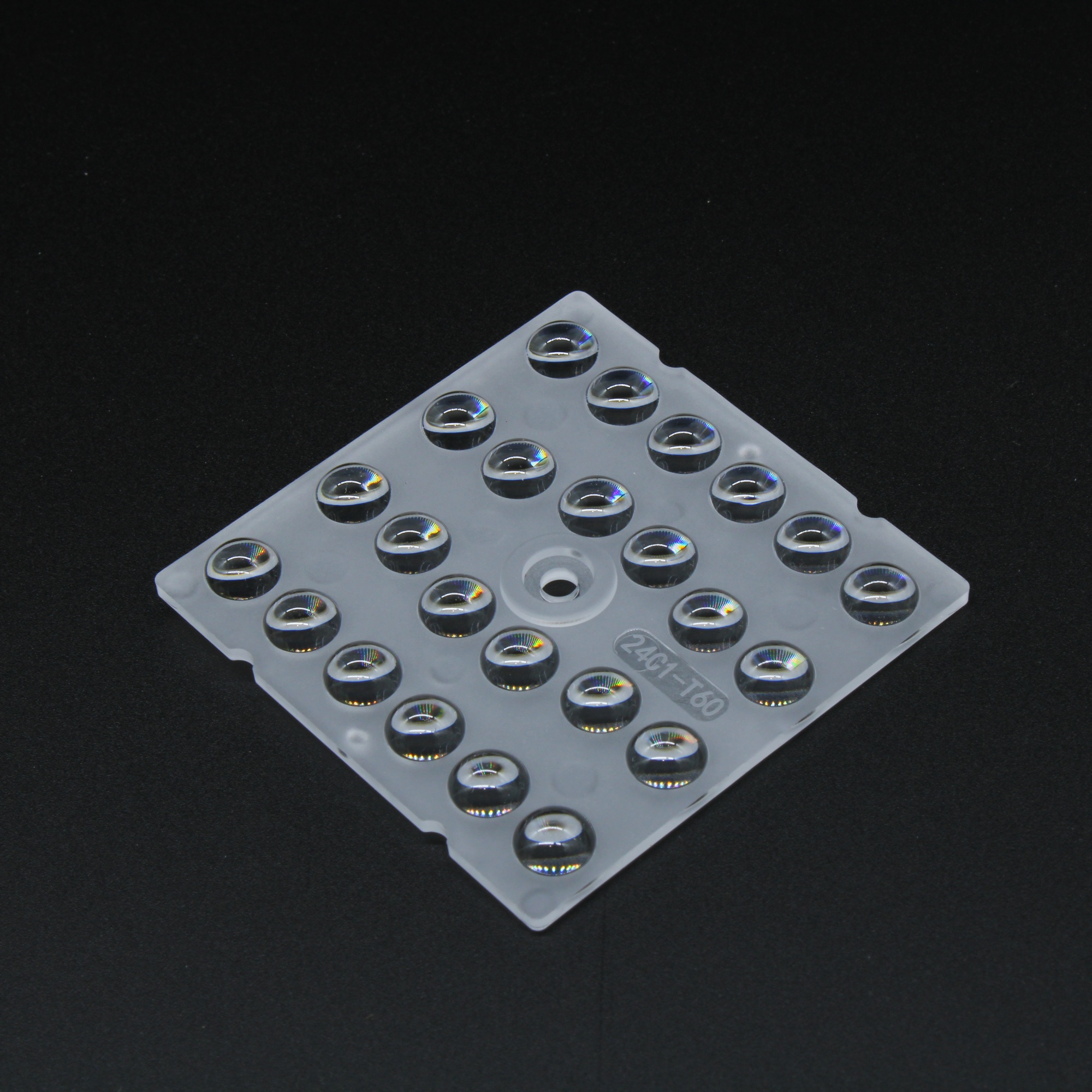 ALHB50D24LEDT60 - Групповая квадратная линза 6x4 на 24 светодиода 3030 эфф=93%, ~60°,  50x50mm   H:4.2mm PC