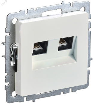 BRITE Розетка компьютерная двойная кат.5E RJ45 РК10-2-БрЖ жемчуг BR-K20-1-K36