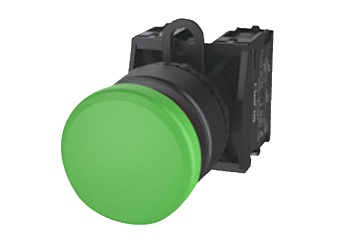 Кнопка грибовидная (зеленая) TS2510-0EM20-S10 - Кнопка грибовидная, без блокировки, без подсветки, пластиковое переднее кольцо, с мгновенным нажатием, с контактной группой 1NO, диаметр головки кнопки 30 мм, диаметр посадочного отверстия: 22 мм, цвет: зеле