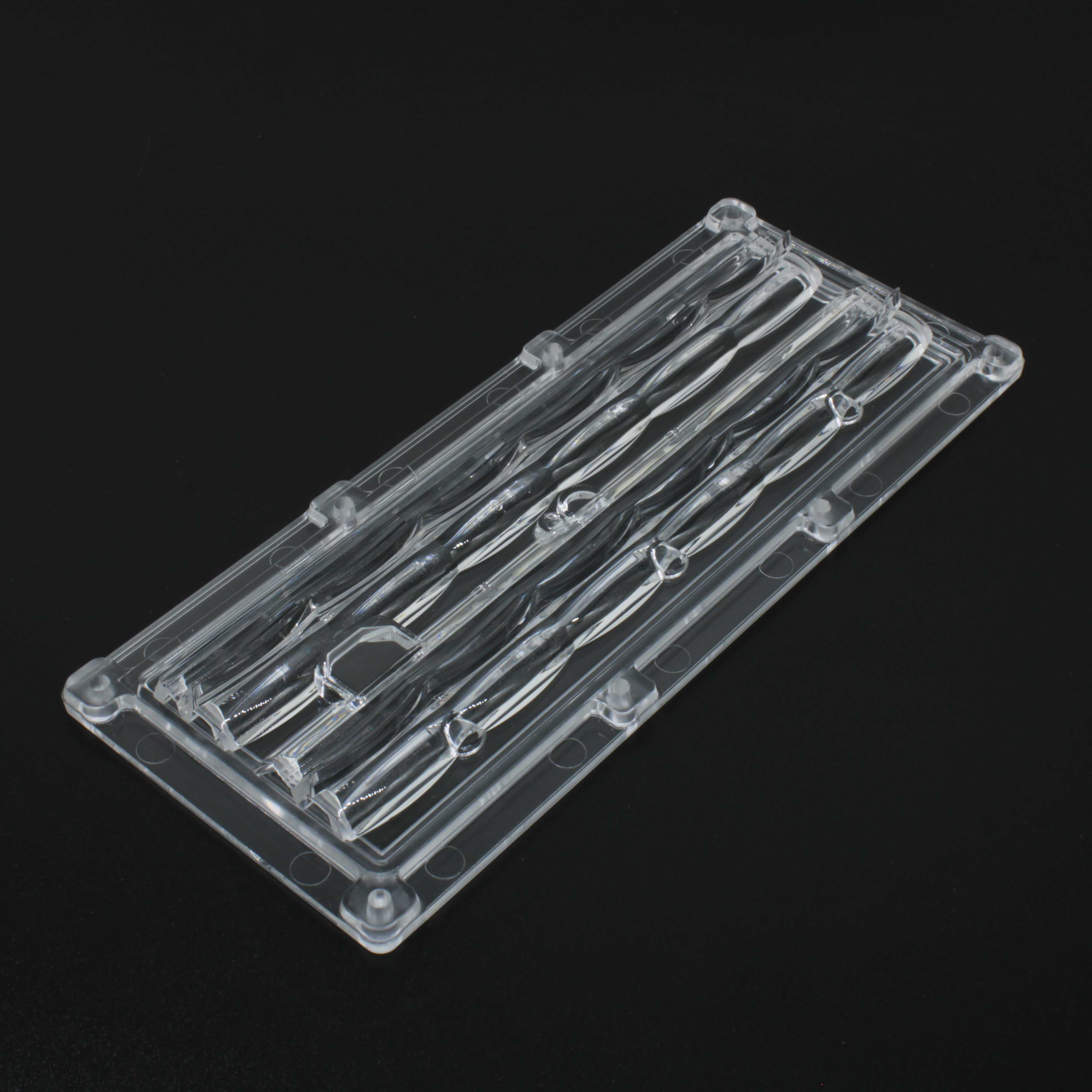 ALSP173DXXLEDP60G - Групповая прямоугольная линза 2x6 на 12 светодиодов 3030/3535/5050, эфф=90%, диаграмма для спорта, 173x71.4mm   H:mm, PC