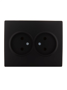 Розетка 2-м СП Karina 16А IP20 без заземл. термопласт черн. бархат 707-4200-128B