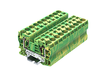 Заземляющая клемма TC16-2-PE - Заземляющая клемма, тип фиксации провода: пружинный, номинальное сечение: 16 мм кв., ширина: 12,2 мм, цвет: желто-зеленый, тип монтажа: DIN 35