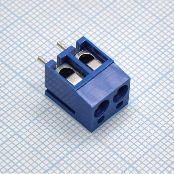 DG300-5.0-02P-12-00A(H) - Винтовой клеммный блок с защитой провода, 2 контакта. Серия DG300-5.0