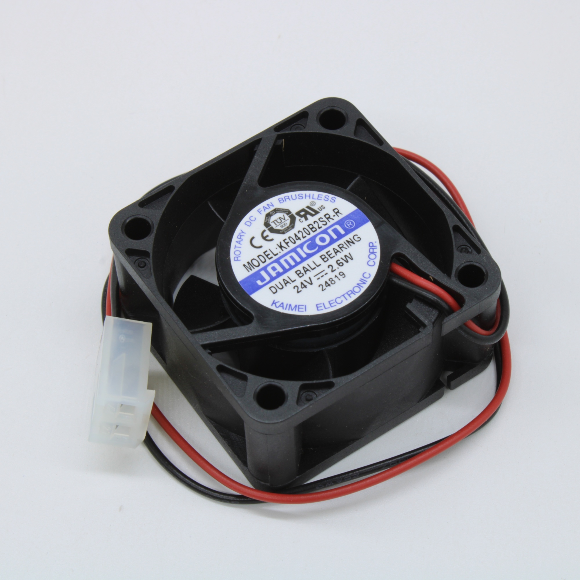 KF0420B2SR-R - Вентилятор 24В 40х40х20мм, DC, 8500об/мин., 0.307м3/мин, подшипник качения