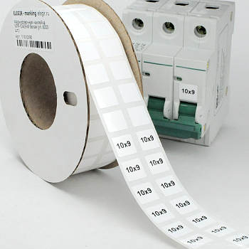 Маркировка прямоугольная NPP-10х09 Y - Маркировочная наклейка, для позиционного обозначения электрооборудования в шкафу и маркировки провода, размер 10х9 мм, цвет желтый, в упаковке 6000 наклеек