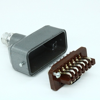 РШАВКП-14-1 - 14-ти контактная вилка в кабельном прямом корпусе