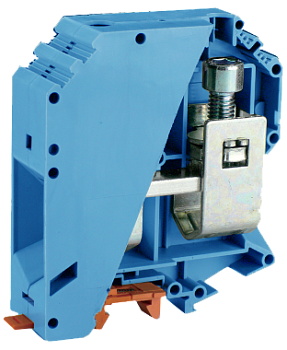 Проходная клемма UKJ-150(BU) - Проходная клемма, тип фиксации провода: винтовой, номинальное сечение: 150 мм кв., 309A, 1000V, ширина: 32 мм, цвет: синий, тип монтажа: DIN 35