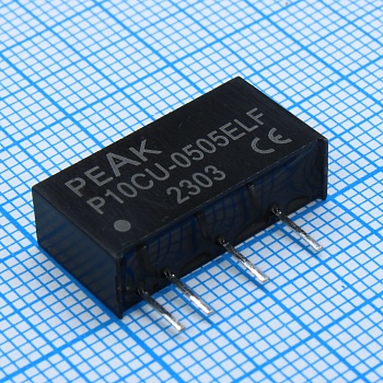P10CU-0505ELF - Преобразователь DC/DC на печатную плату 2Вт, вход 5В, выход 5В/100мА, изоляция 1000В постоянного тока КПД 72% -40°С…+85°С