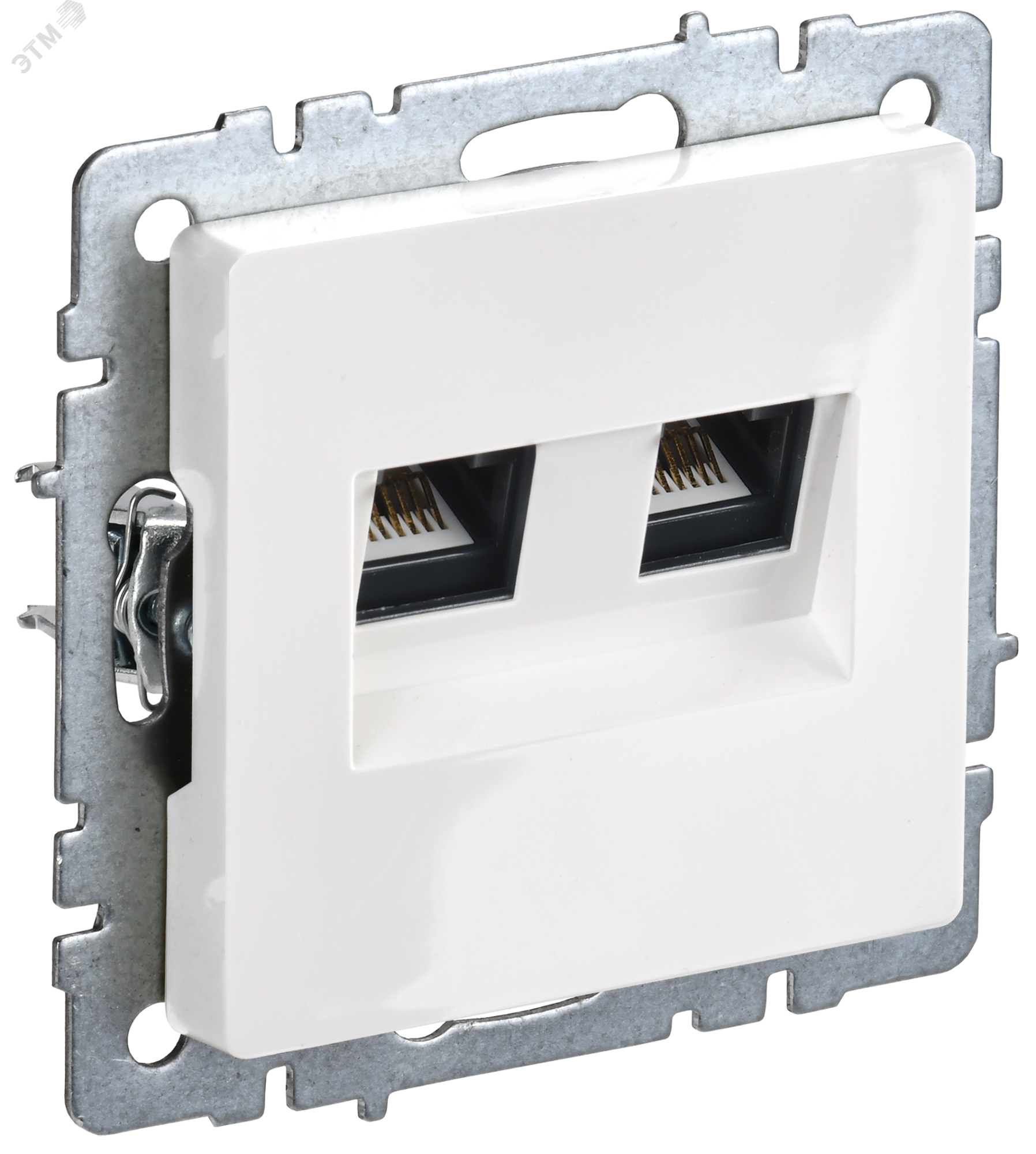 Розетка компьютерная двойная СП RJ45 кат.5E BRITE РК10-2-БрБ бел. BR-K20-1-K01