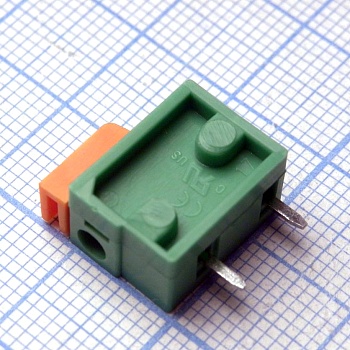 DG142R-5.08-01P-14-00A(H) - Нажимной безвинтовой клеммный блок 1 контакт. Зажим типа торцевой контакт. Серия DG142R-5.08