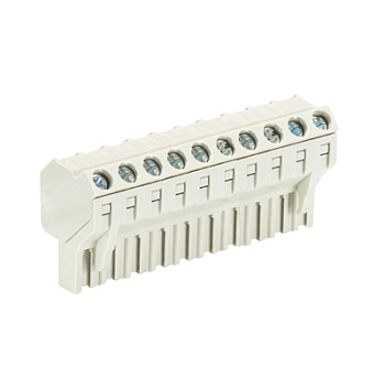 Розетка Wiecon 8213 B / 10 S OB - Розеточный разъем, угол 45 градусов, на кабель, шаг 5,08 мм, 10 полюсов, номинальное сечение: 2,5 мм кв., винтовая фиксация провода, 400V, 12А, без маркировки, цвет: серый, серия 8213 B S