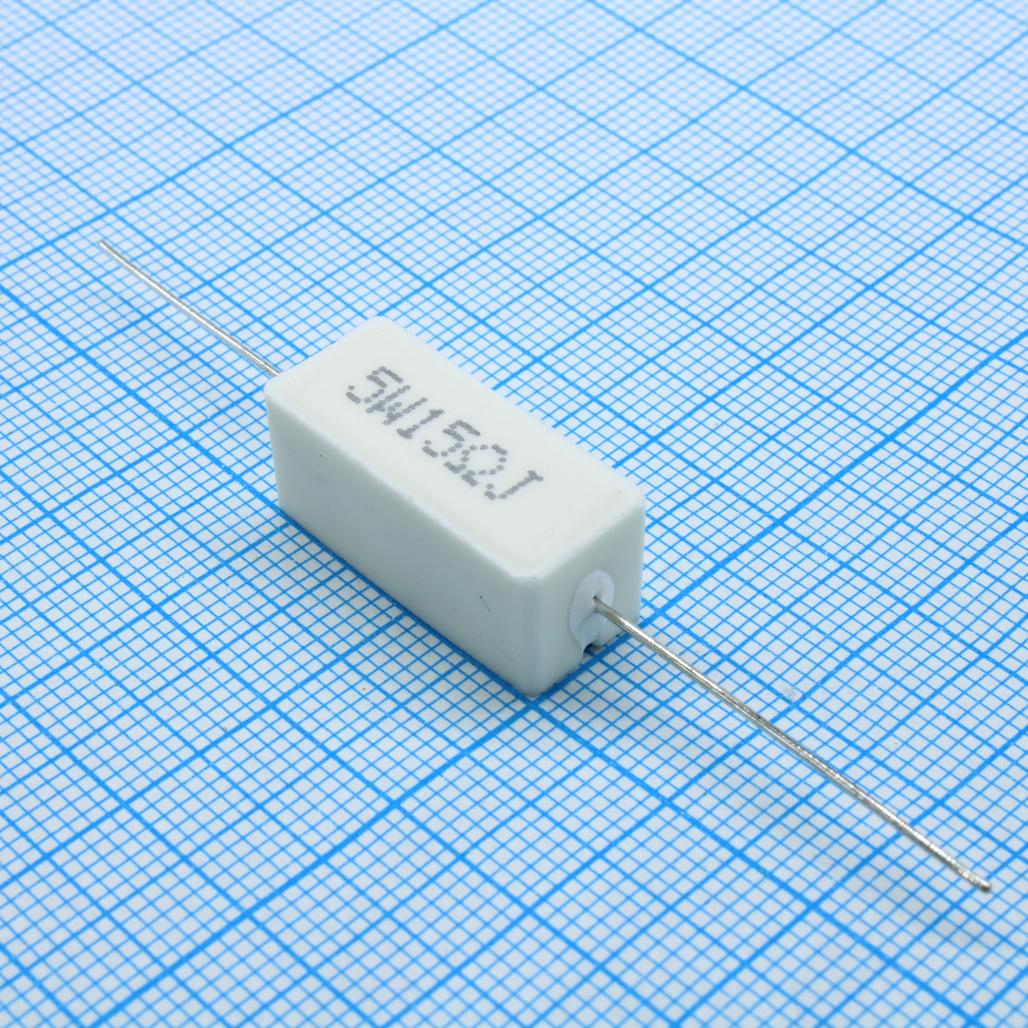 RX27-1 15 ОМ 5W 5% / SQP5 - Мощный постоянный резистор RX27-1 15кОм 5Вт ±5% / SQP5, керамо-цементный корпус