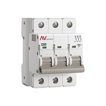mcb10-3-50D-av Выключатель автоматический AV-10 3P 50A (D) 10kA EKF AVERES(кр.1шт)