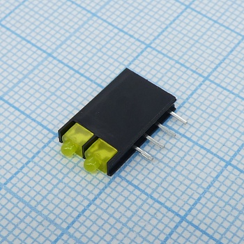 L-4060VH/2YD - Светодиодный модуль 2LEDх1,8мм/желтый/588нм/4-8мкд/70°