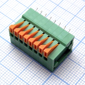 DG141V-2.54-08P-14-00A(H) - Нажимной безвинтовой клеммный блок 8 контактов. Зажим типа торцевой контакт. Серия DG141V-2.54