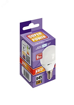Лампа светодиодная LED 9w E14 4000K шар Jazzway 5019096