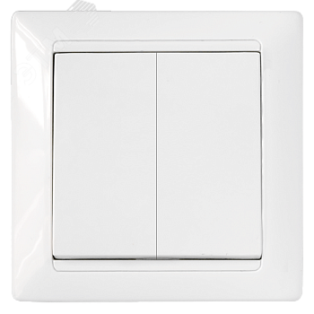 Беларусь Выключатель двухклавишный скрытый белый Выключатель С5 10-803