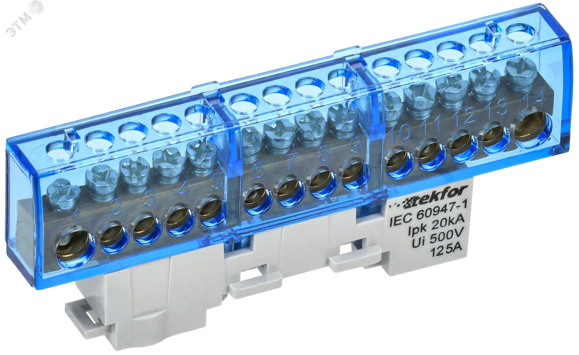 TEKFOR Шина N ноль изолированная на универсальном держателе 8х12-14-С IEK TF-NN20-14-KL-K07