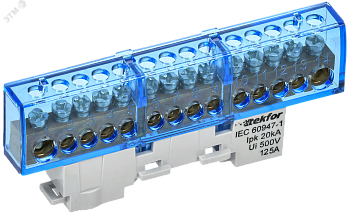 TEKFOR Шина N ноль изолированная на универсальном держателе 8х12-14-С IEK TF-NN20-14-KL-K07