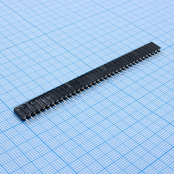 DS1002-03-1X36-131 - Гнезда цанговые однорядные удлиненнные (H=10мм) для монтажа в отверстия 1х36pin, шаг 2.54мм