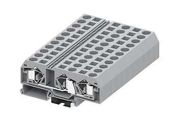 Проходная клемма 216951 - Проходная клемма, TA16-1-2, 3 точки подключения, тип фиксации провода: пружинный, номинальное сечение: 16 мм кв., 76A, 800V, ширина: 12 мм, цвет: серый, тип монтажа: DIN 35