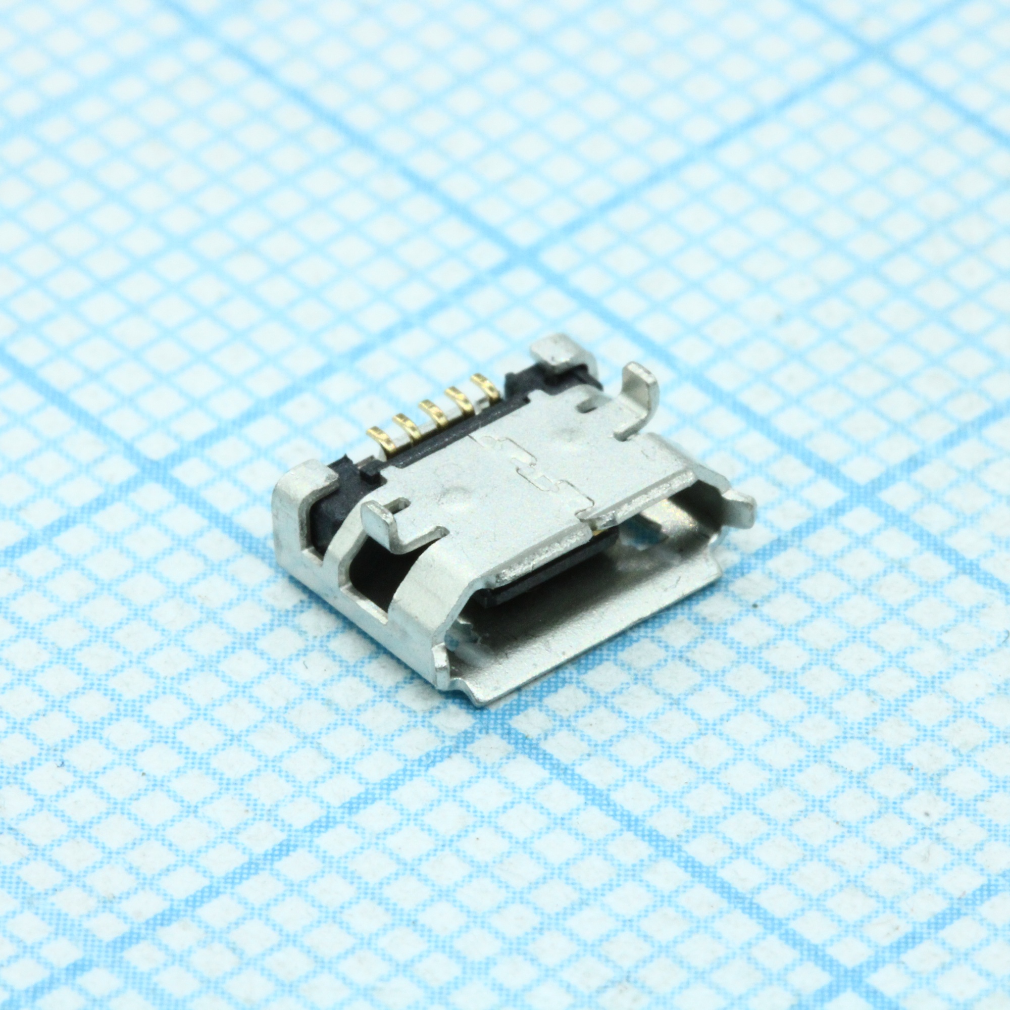 2013499-1 - Разъем Micro USB тип B, USB 2.0, розетка, 5 вывод(-ов), Поверхностный Монтаж, Прямой Угол