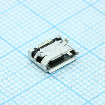 2013499-1 - Разъем Micro USB тип B, USB 2.0, розетка, 5 вывод(-ов), Поверхностный Монтаж, Прямой Угол