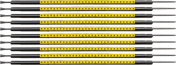 brd333083 - SCNG-05-X клипсы жёлтые, 300шт/упак, для провода 1,4-1,8мм диаметра, легенда X