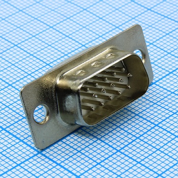 DS1035-15MWNSISS - D-SUB разъем высокой плотности, пайка на кабель, вилка, 15 контактов, цвет - белый