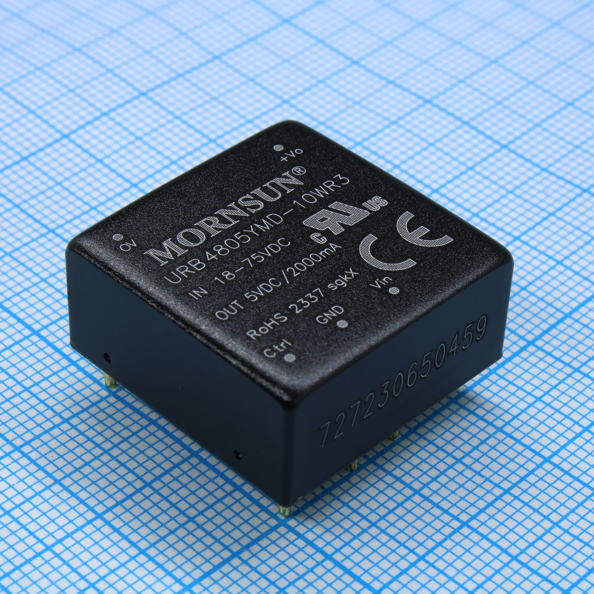 URB4805YMD-10WR3 - Преобразователь DC/DC на печатную плату 10Вт вход 48В (18...75В) выход 5В/2мА КПД 83% -40°С...+85°С изоляция 1500В