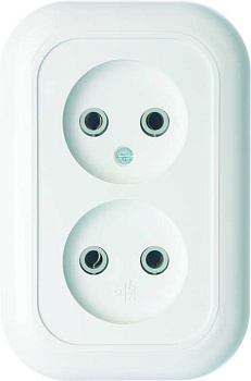 Розетка 2-м СП Валентина РС10-393 10А IP20 бел. Кунцево 5449
