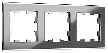 Рамка 3-м BRITE РУ-3-2-БрСе стекло сер. BR-M32-G-K03